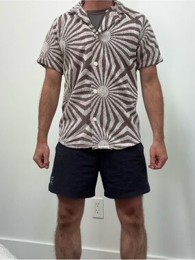 OAS Cortado Cuba Terry Shirt Brown Men’s Size Small